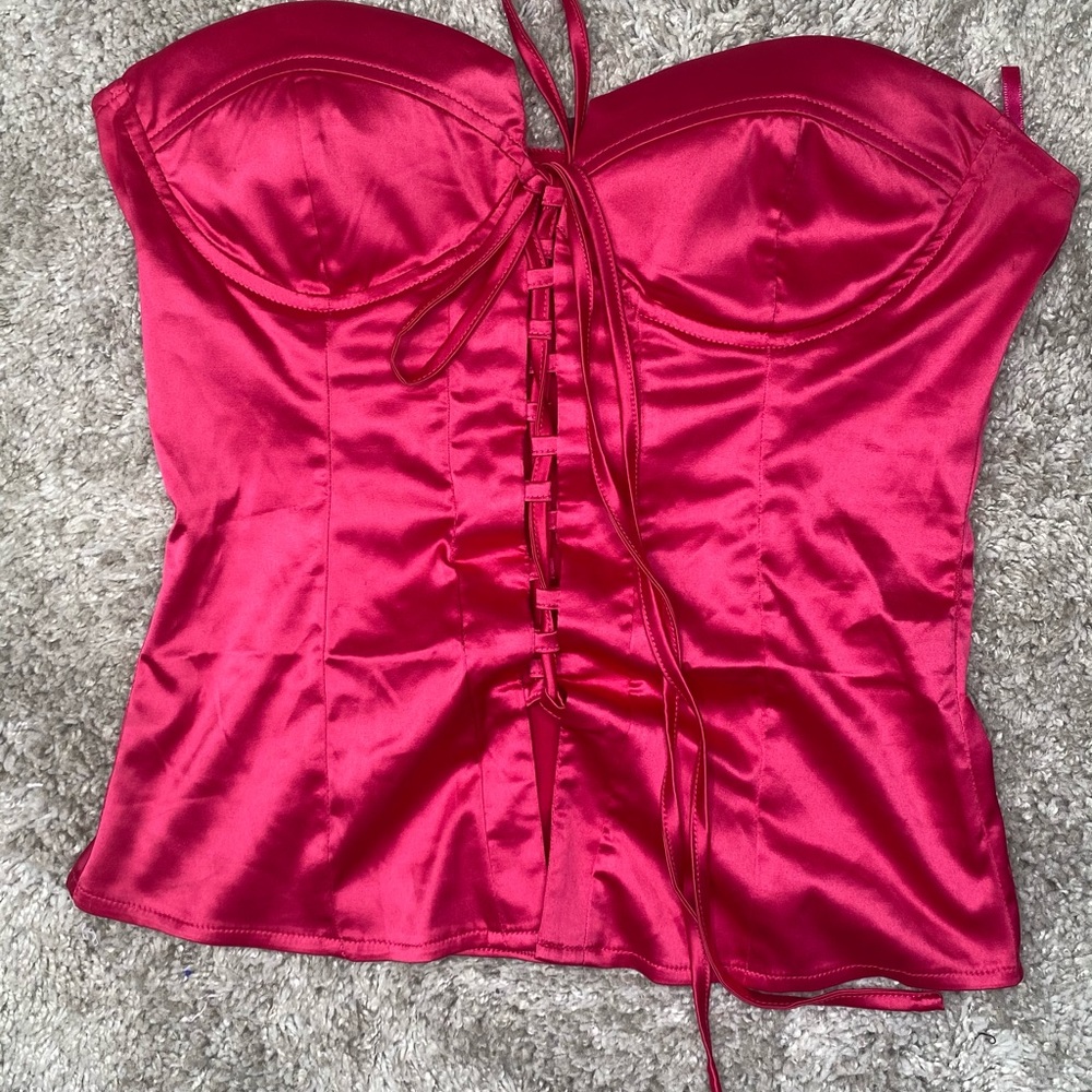 PRETTYLITTLETHING CORSET BUSTIER Top magenta/pink